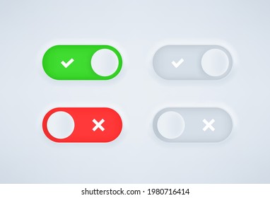YES and NO toggles application interface vector clipart
