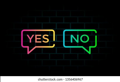 Yes Or No Vector Background Template. This Graphic With Choice Symbol. Suitable For Vote, Like And Survey.