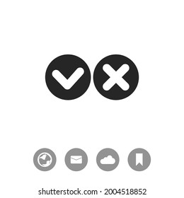 Yes or No vector black simple icon