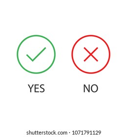 Yes and No vector icon illustration