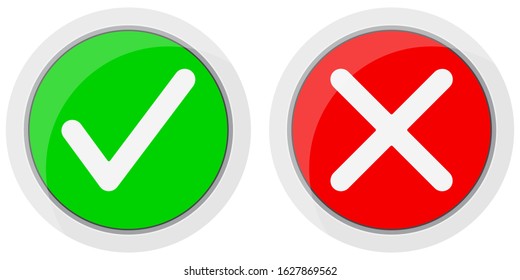 Checkmark X Confirm Deny Icons Vector Stock Vector (Royalty Free ...