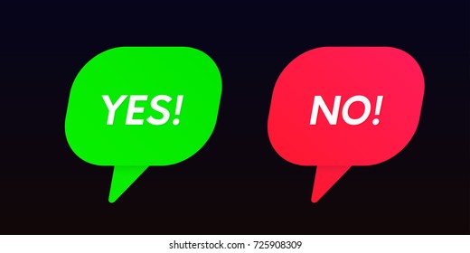 Yes and No vector icons. Approve and reject banners.