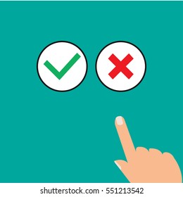 Yes or no vector illustration in flat style