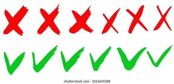 Yes and No vector signs. Dry brush strokes.