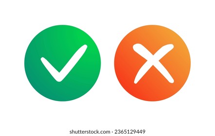 Yes and no vector symbol isolated