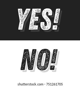 Yes and No Vector Text Illustration Background
