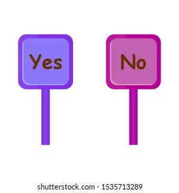 Yes and no with white background, symbols, vector illustration