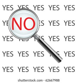 yes or not composition, abstract vector art illustration