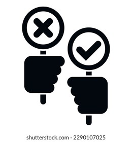 Yes or not election icon simple vector. Democracy vote. Referendum ballot