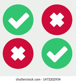 yes or no,true or false icon circle red green
