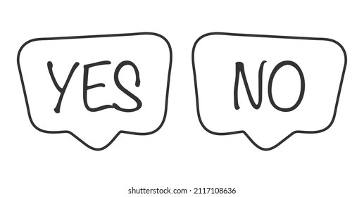 Yes and now speech bubble icons vector eps 10 illustration