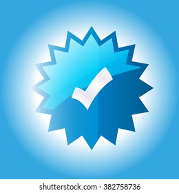 Yes / Ok / Approved Button Blue Vector Background