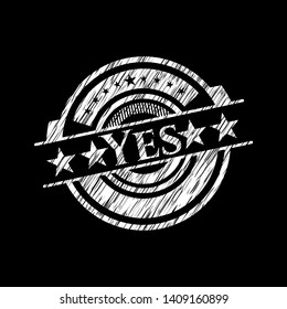 Yes on blackboard. Vector Illustration. Detailed.