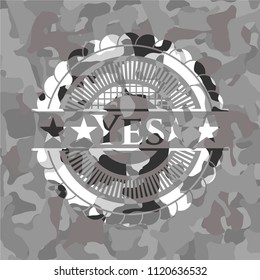 Yes on grey camo pattern