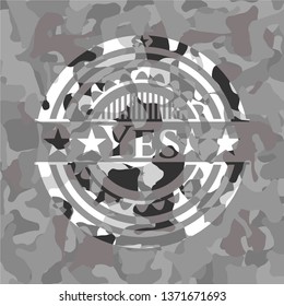 Yes on grey camo pattern