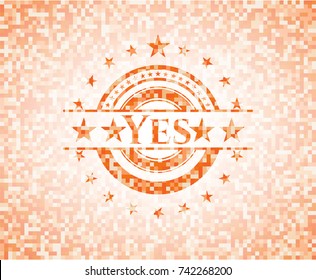 Yes orange mosaic emblem