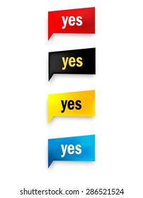 yes realistic speech bubble / web button collection