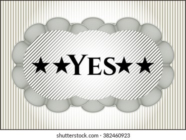 Yes retro style card or poster