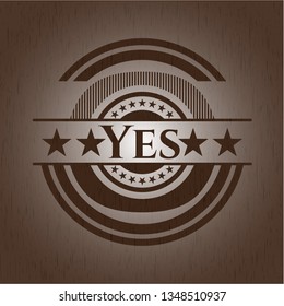 Yes retro style wood emblem