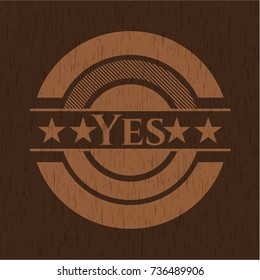 Yes retro wood emblem