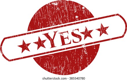 Yes rubber grunge stamp