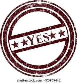Yes rubber grunge stamp