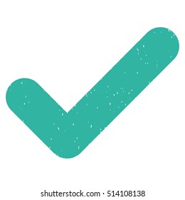 Yes rubber seal stamp watermark. Icon vector symbol with grunge design and dirty texture. Scratched cyan ink sign on a white background.