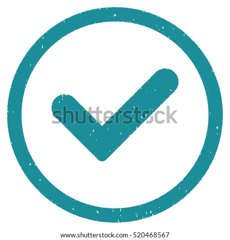 Yes rubber seal stamp watermark. Icon vector symbol with grunge design and dirty texture. Scratched soft blue ink sign on a white background.