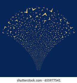 Yes salute stream. Vector illustration style is flat yellow iconic symbols on a blue background. Object stream fountain organized from random icons.