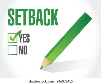 yes to a setback. check list illustration design over a white background