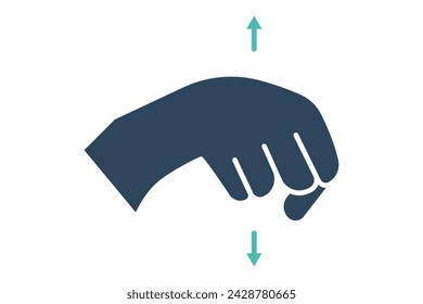 yes sign language. Affirmative 'Yes' sign in sign language with diverse hands, symbolizing agreement. solid icon style. element illustration