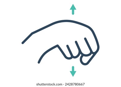 yes sign language. Affirmative 'Yes' sign in sign language with diverse hands, symbolizing agreement. line icon style. element illustration