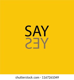 Yes sign in speech bubble. Grunge styled