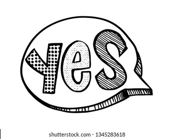 yes slogan comic style. t shirt graphic design, vector artistic illustration graphic style, vector, poster.