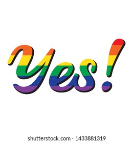 yes slogan print vector typography