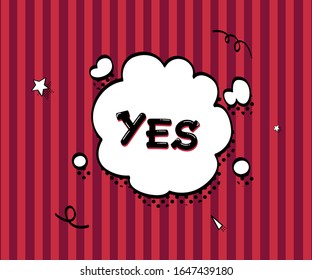 yes speech bubble banner poster text sticker