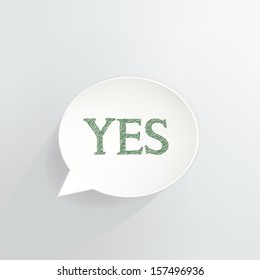 Yes Speech Bubble Icon