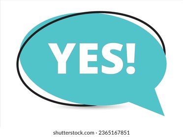 Yes speech bubble text. Hi There on bright color for Sticker, Banner and Poster. vector illustration.