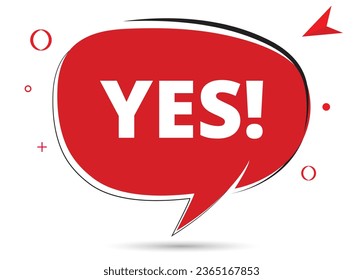 Yes speech bubble text. Hi There on bright color for Sticker, Banner and Poster. vector illustration.