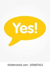 Yes Speech Bubble - Vector