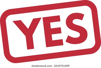Yes stamp icon isolated on white background . Red yes stamp label icon . Vector
