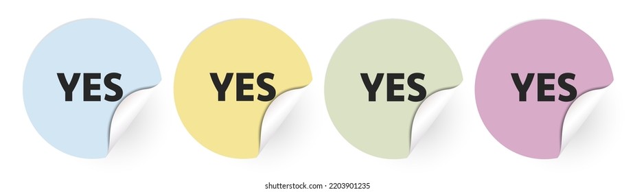 Yes Sticker Set Vector Illustration. Yes Now Icon. Yes Now Eps Label