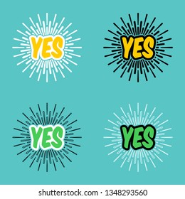 Yes with sun rays in trendy flat style. Eps10