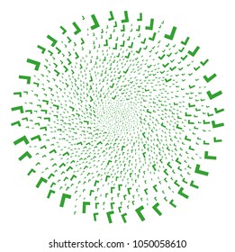 Yes swirl twist. Element spiral created from randomized yes symbols. Vector illustration style is flat iconic symbols.