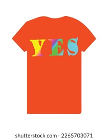sí camiseta diseño gráfico vectorial abstracto de camiseta.