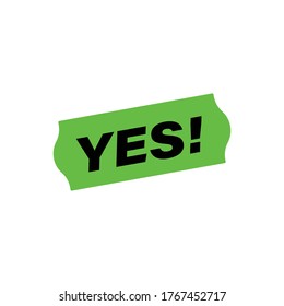 Sí. gráfico vectorial plano en fondo blanco.