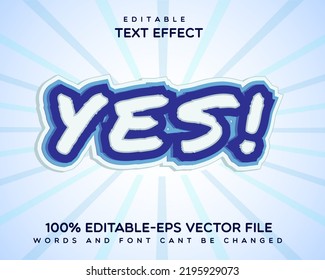 Yes Text Effect Editable Design Vector