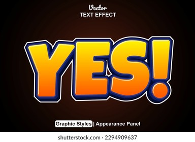 sí efecto de texto con estilo gráfico anaranjado y editable.