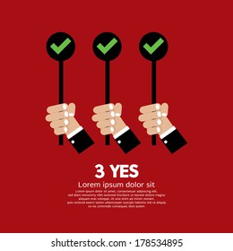 Yes Three Choices Vector Illustration
