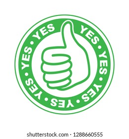 yes thumbs up stamp